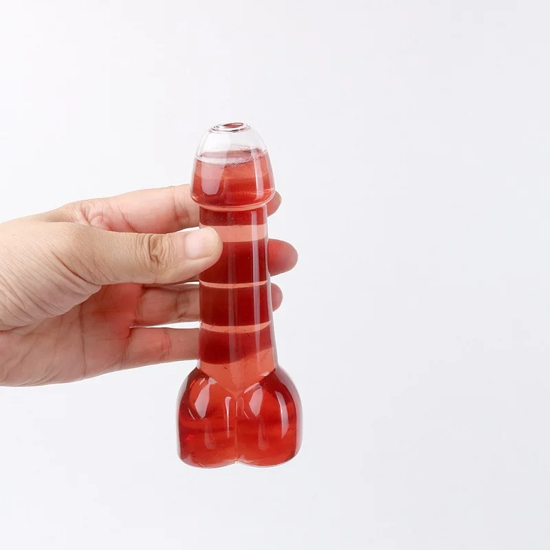 UCHOME 100ml creative penis shape glass bottle, bar ware dick cocktail glass