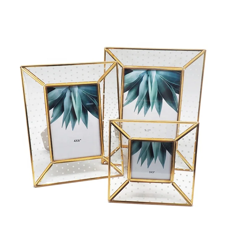 Hot selling metal glass photo picture frame for wedding decoration