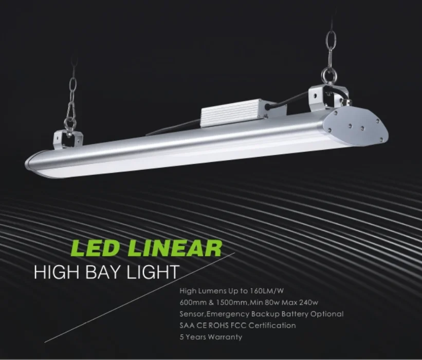 High lumen 160lm IP65 Sensor Emergency Industrial Light 100W 150W LED Low Bay Luminaire