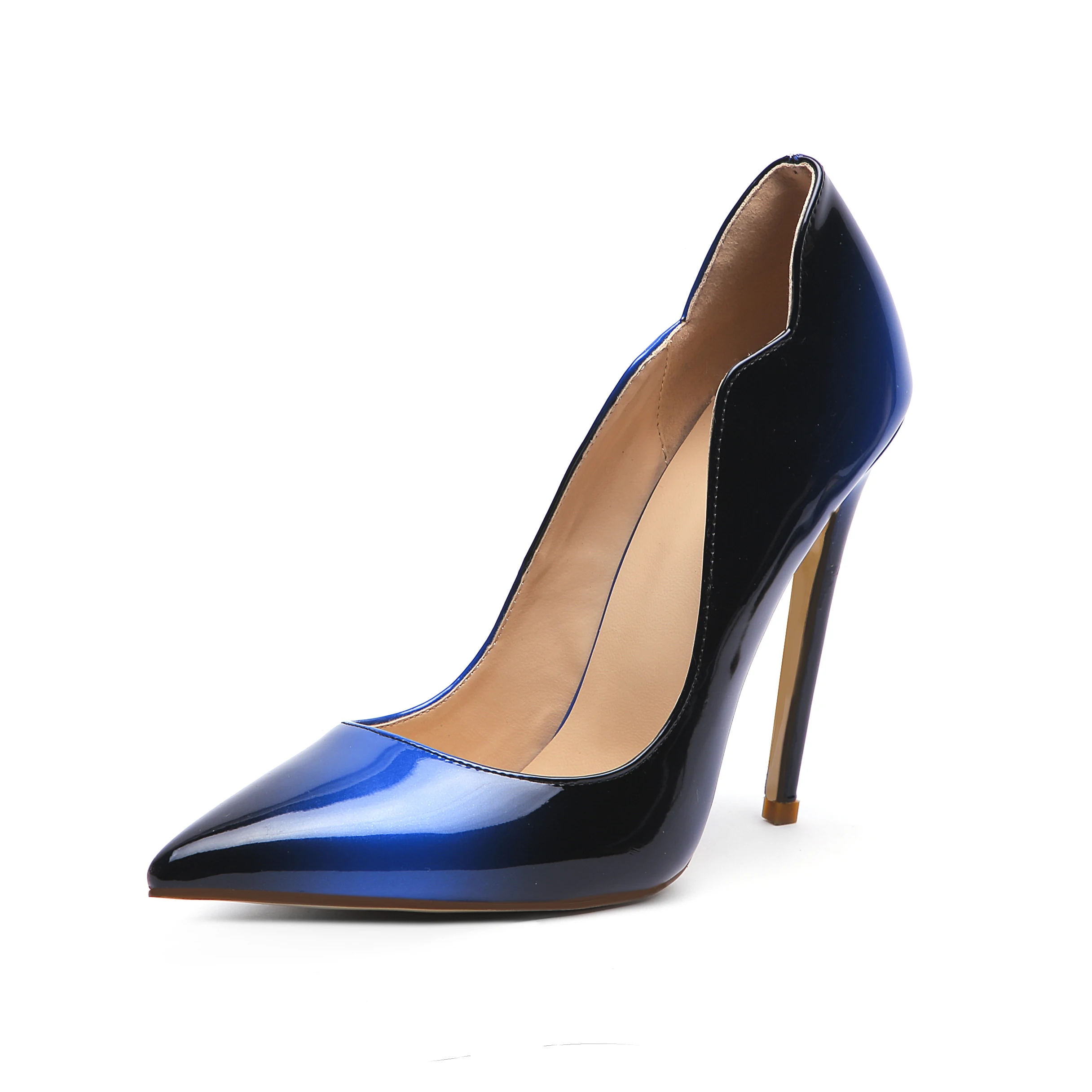 Chengdu Manufactory Big Size 4 Color Patent PU Stiletto Heels Pumps  Ladies Shoes