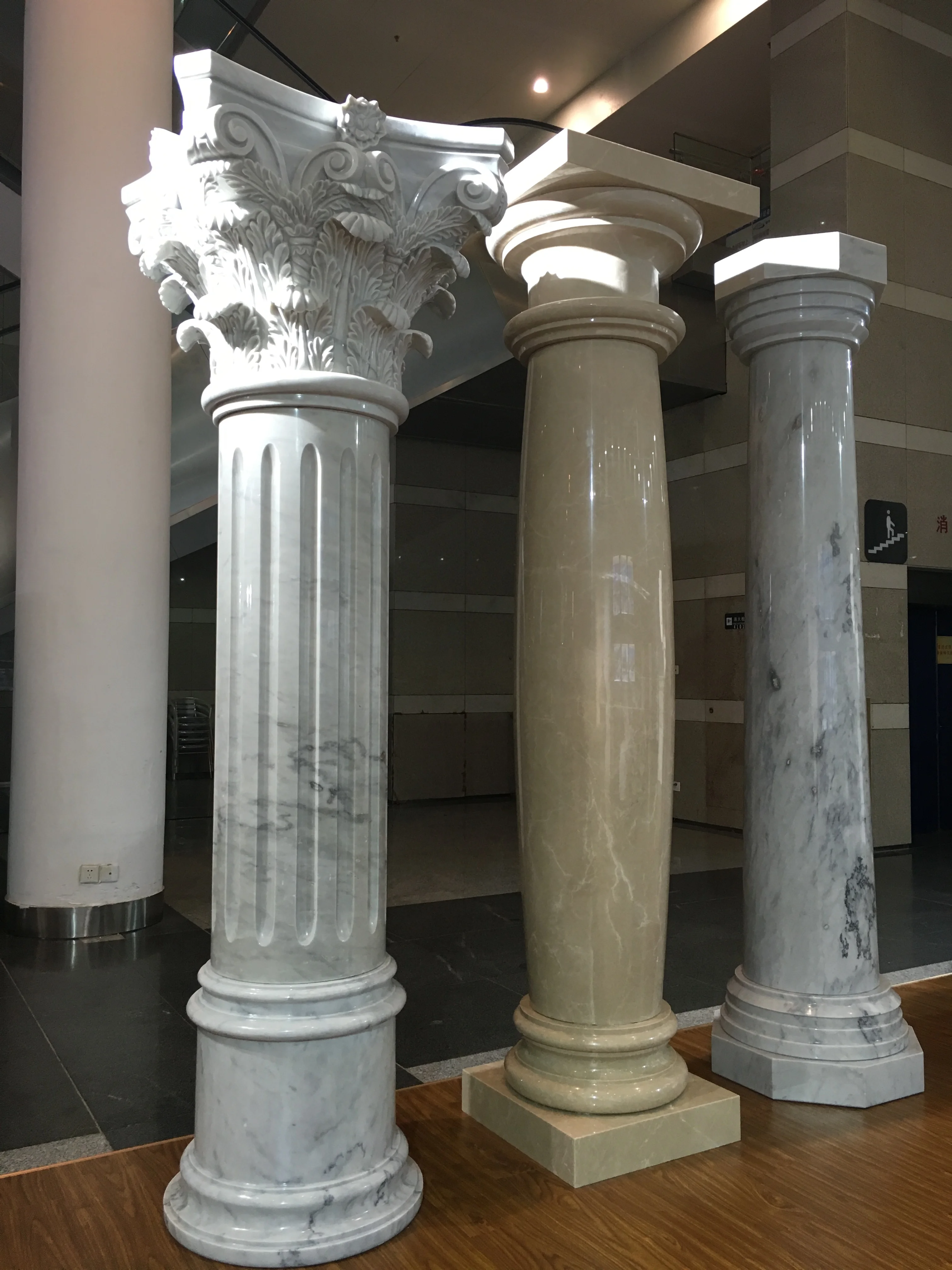 Various types of columns architectural roman structural column