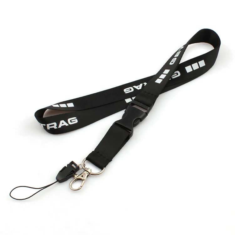 Silk screen custom printed neck strap with USB flash drive lanyard