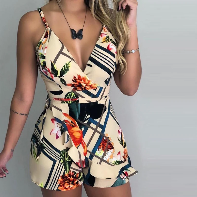 Latest Design Spaghetti Strap One Piece Women Jumpsuits and Rompers