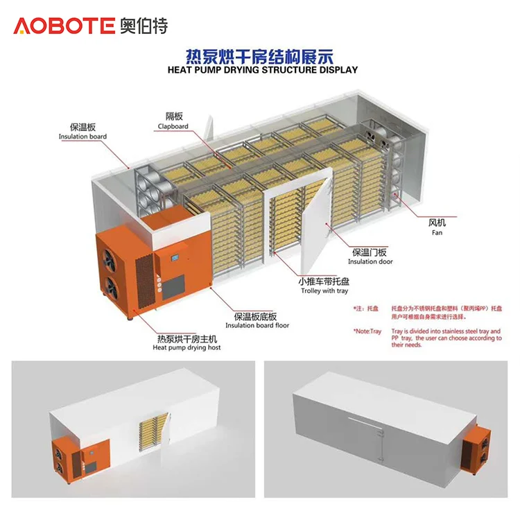 Industrial air source dryer heat pump bean paddy drying machine