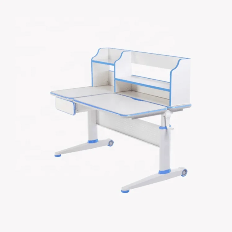 Ergonomic wood and metal height adjustable kids study table for home
