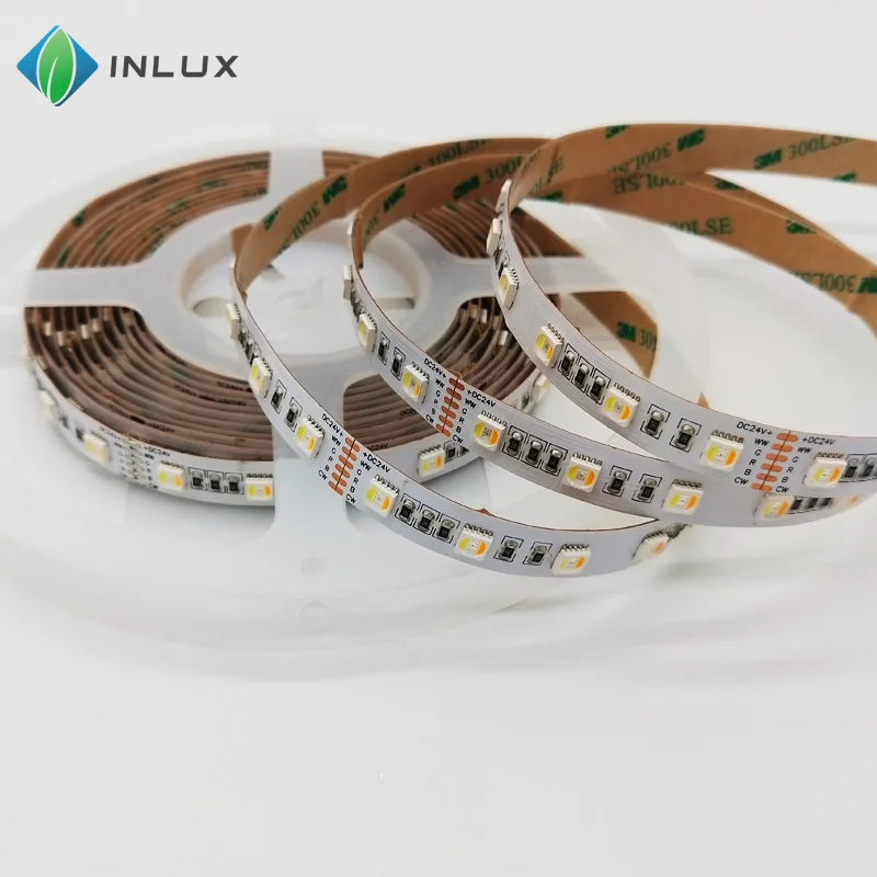 
DC24V 12V smd 5050 5 in 1 60leds/m 12mm 5 colors in 1 led rgb cct colorful changing rgbww led strip 
