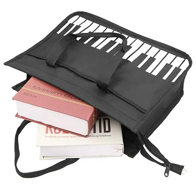 Piano Keys Music Handbag,Waterproof Oxford Cloth Tote Bag Reusable Grocery Bag Shoulder Shopping Bag
