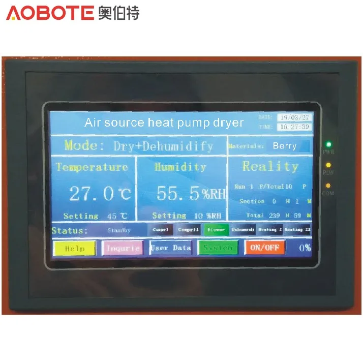 Industrial air source dryer heat pump bean paddy drying machine