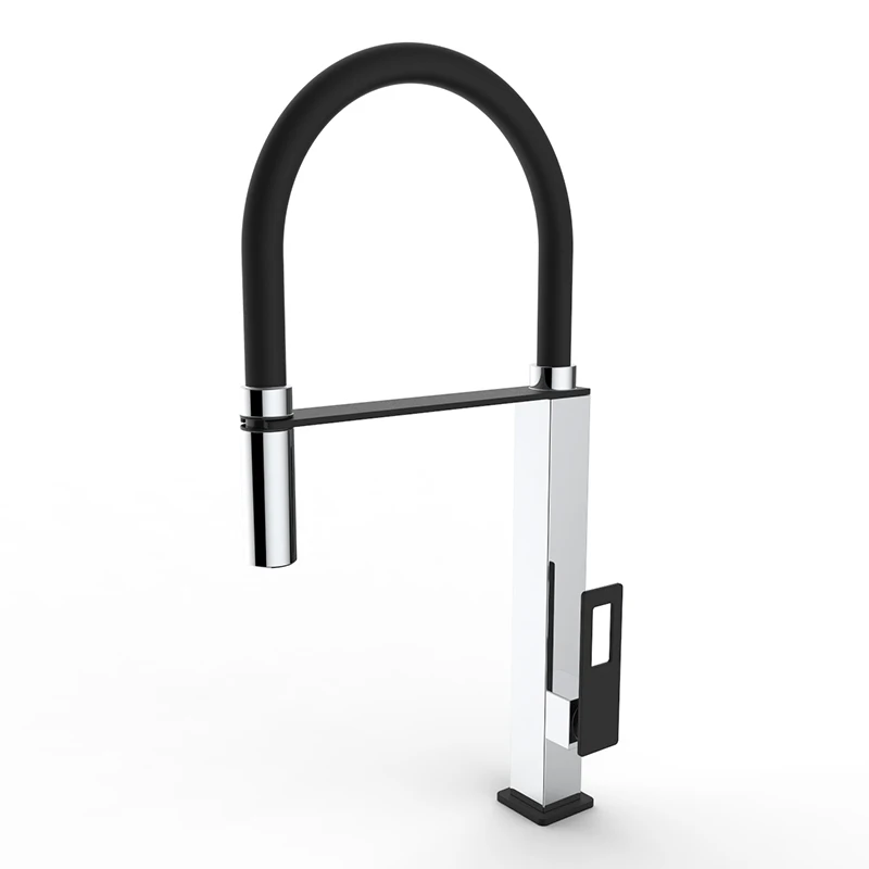 Квадратный кухонный кран Kaiping Spark, черный
