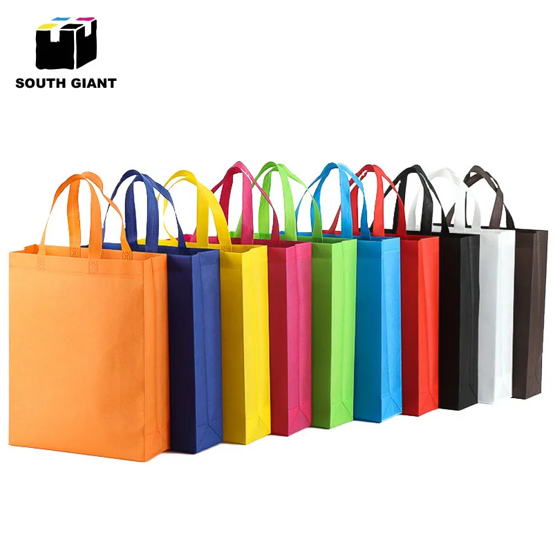 Custom Logo Printed Recycle Ultrasonic Grocery Tote Fabric PP Nonwoven Non Woven Shopping Bag