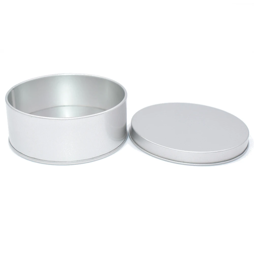 Round Saffron Package Tin Box With Pvc Lid