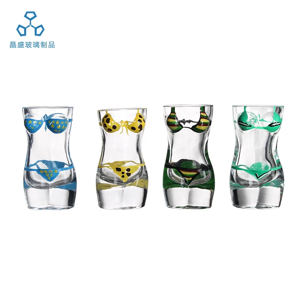 Special Design Customized Lead-free Handmade Modern Female Body Shape Creative Glass Beer Mug