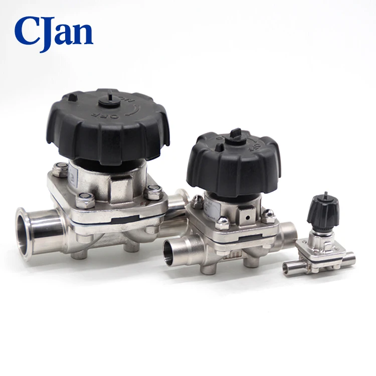 
Sanitary Stainless Steel Manual Diaphragm Valve With Tri-clamp and Plastic Handwheel DN15-DN100 