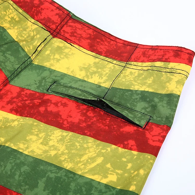 
Quick drying male stripe surf board shorts old man long swim trunks 