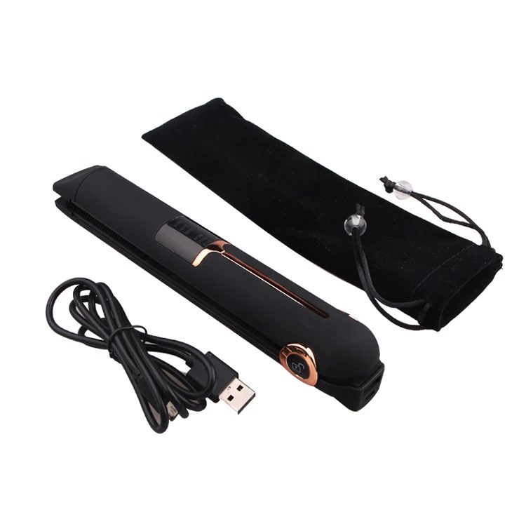 
USB Rechargeable Portable Ceramic Flat Iron Hair Straightener Mini Wireless Hair Straightener With LED Display 