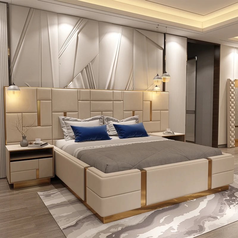 Italian Style Bedroom Furniture Postmodern luxury style bed