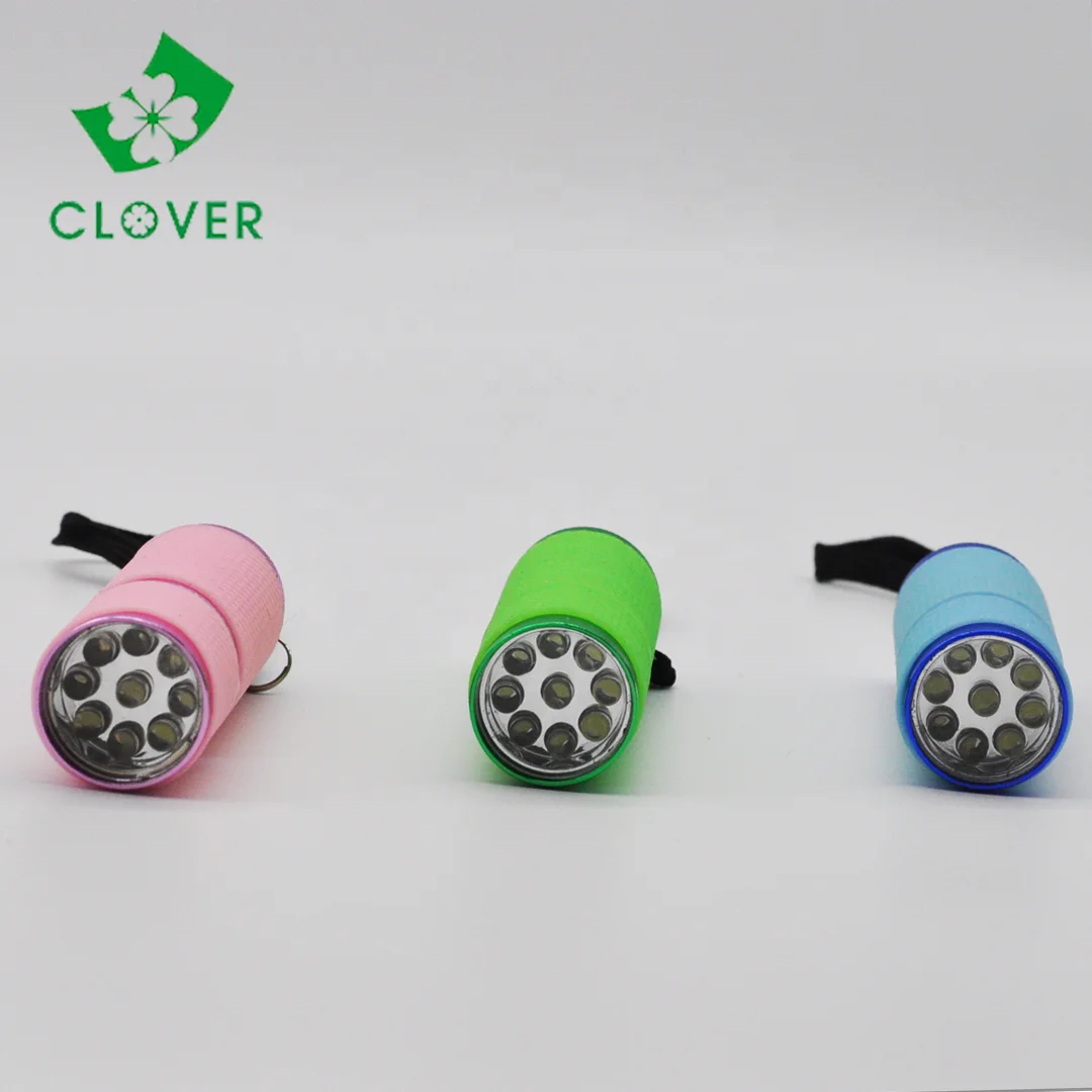 9 Led torch Mini pocket torcia led multicolour EDC Silicone Flashlight led flashlight