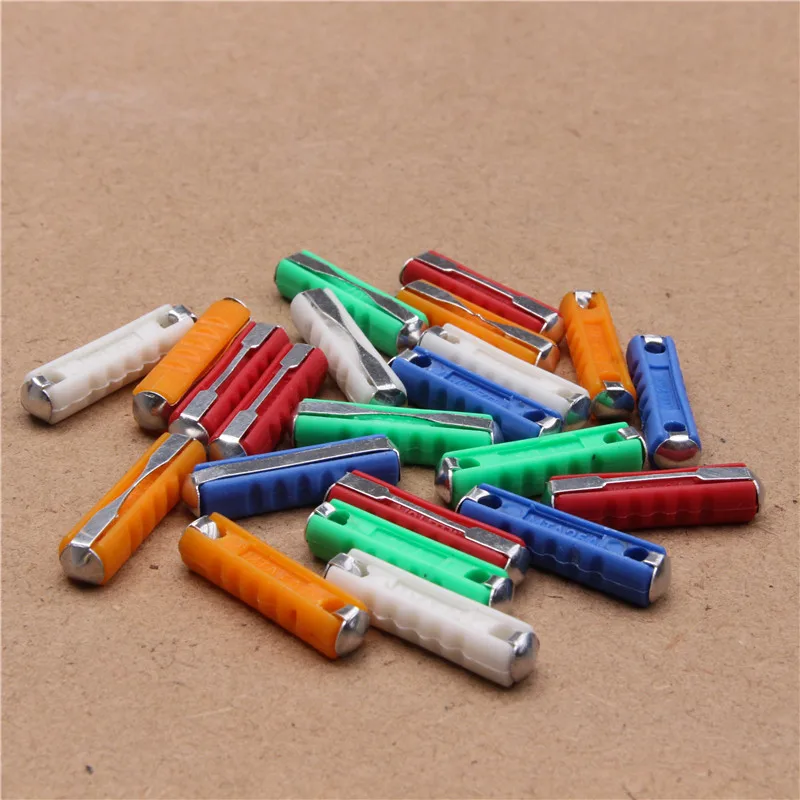 200 шт., автомобильный предохранитель в Европейском стиле, 5-30 Ампер, диаметр 6 мм