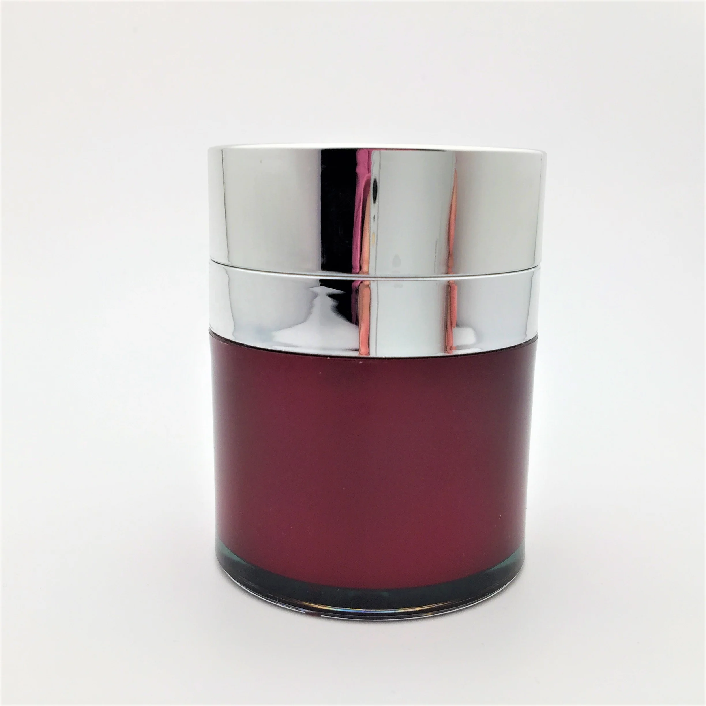 15g 30g 50g Free sample dark red and silver luxury airless pump cream jar