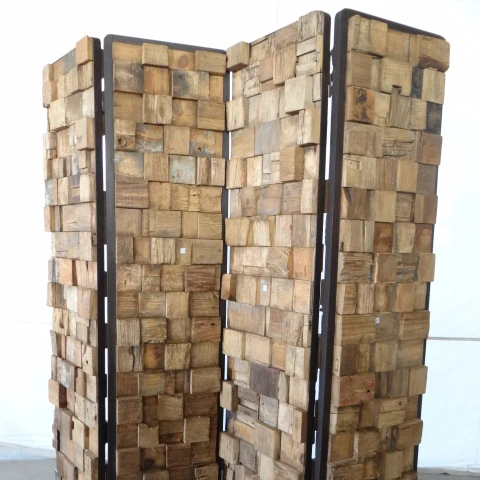 
Урожай твердой древесины складной экран 3d Reclaimed деревянная настенная панель 