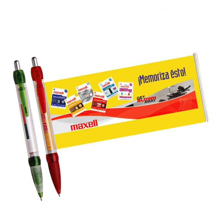 Custom printed advertising pull out flag pen retractable banner pen