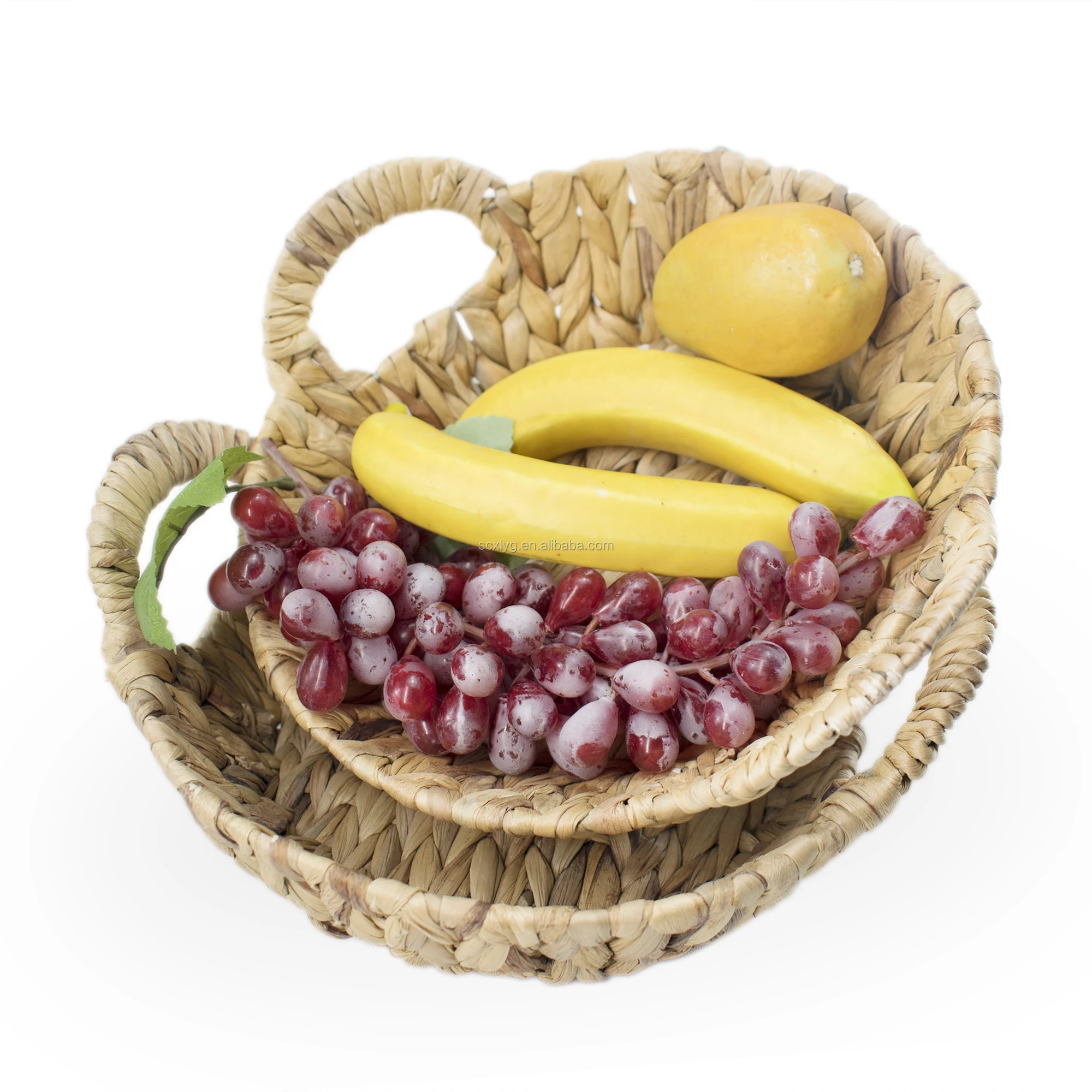 Hand weaving  Round sea Natural seagrass storagebasket Straw Baskets  sets with handles