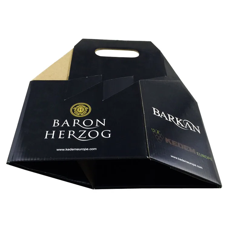 6 pack wine beer corrugated box cardboard bottle carrier