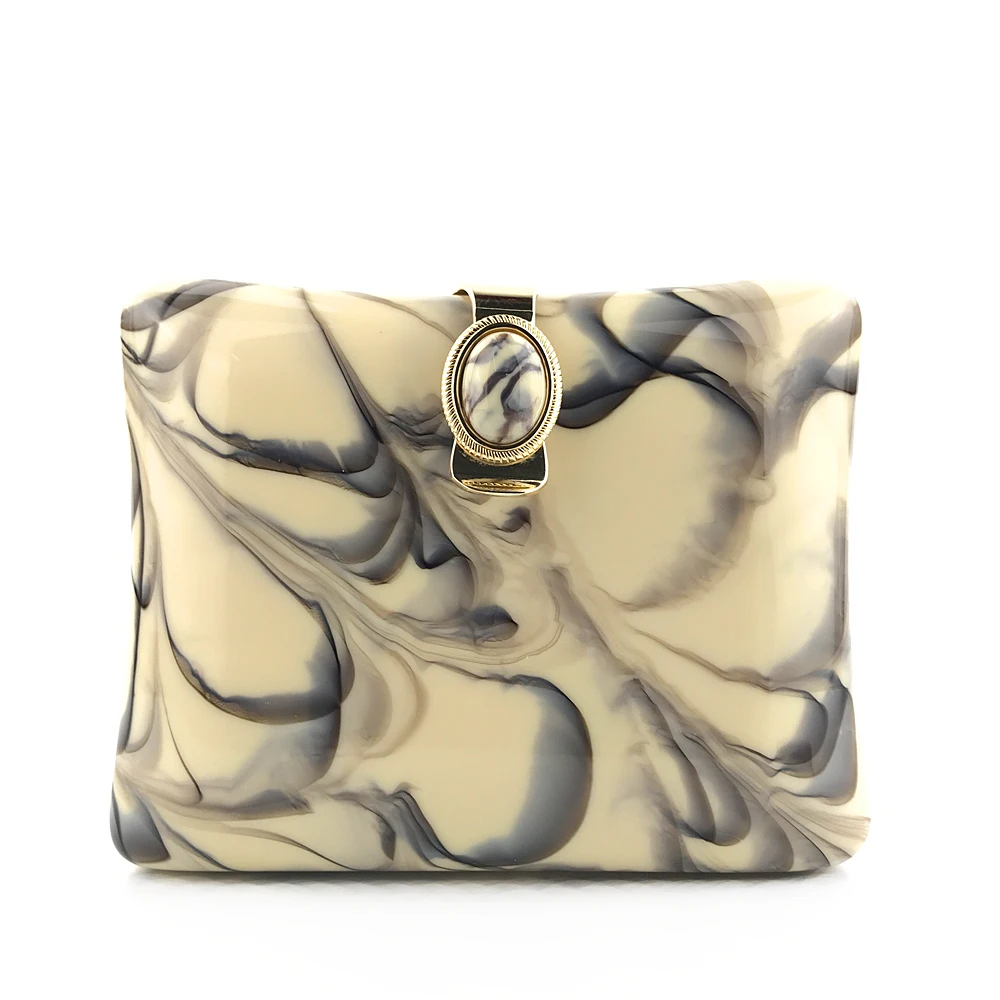 OC3971 High quality acrylic bag for lady party marble acrylic clutch bag