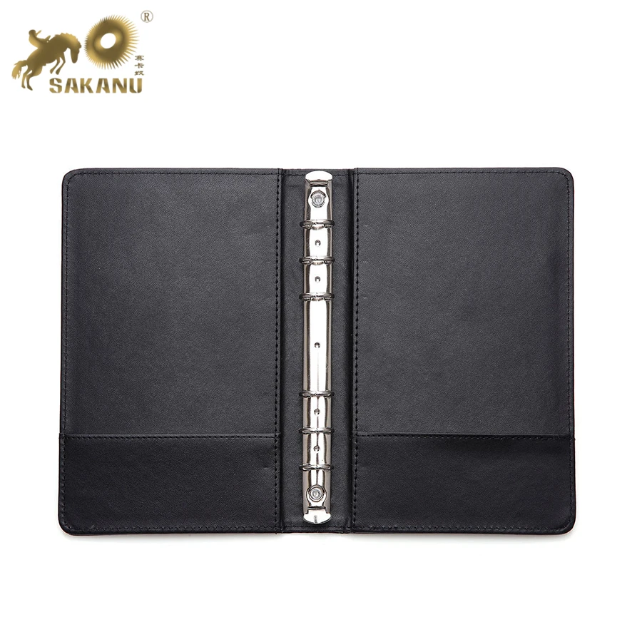 handmade colorful ring binder pu business notebook A5 work diary leather A4