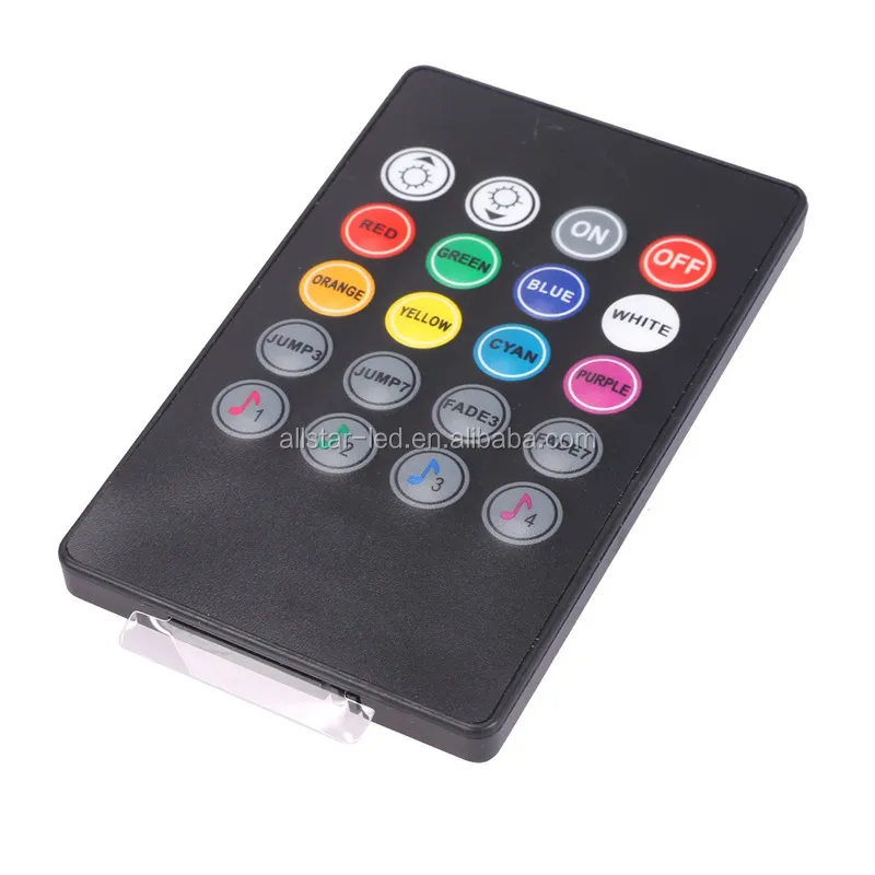 Music controller Audio sound sensitive for LED RGB Strip with 20keys IR remote for led DC12v Black