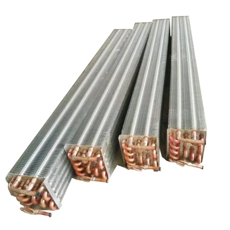 Refrigerated showcase evaporator core and condenser unit