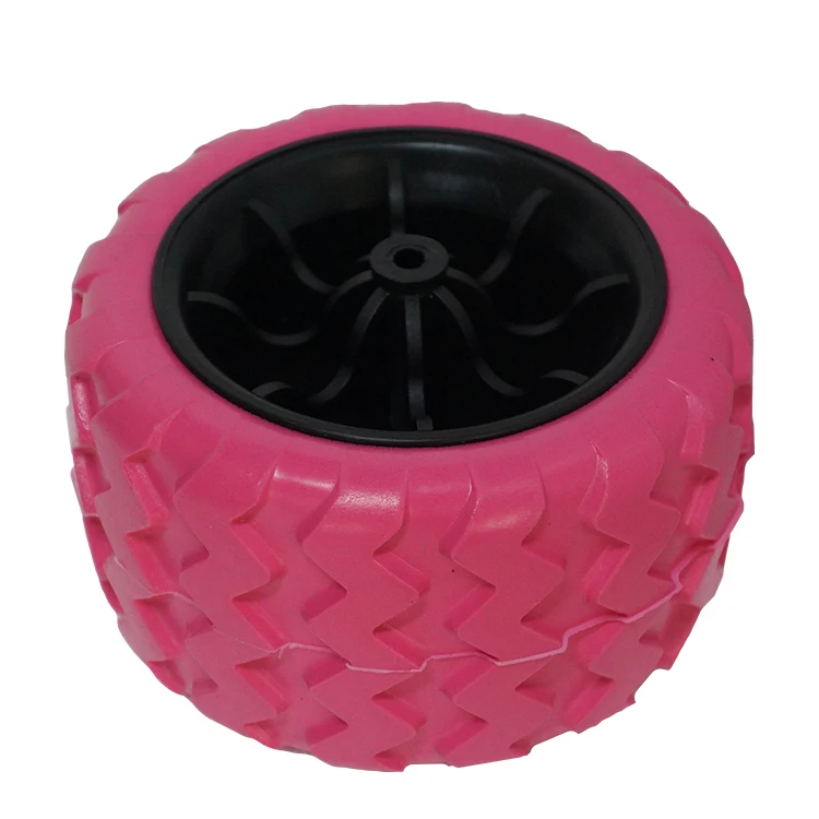 Wide PU tire plastic hub rubber wheels for supermarket trolley cart
