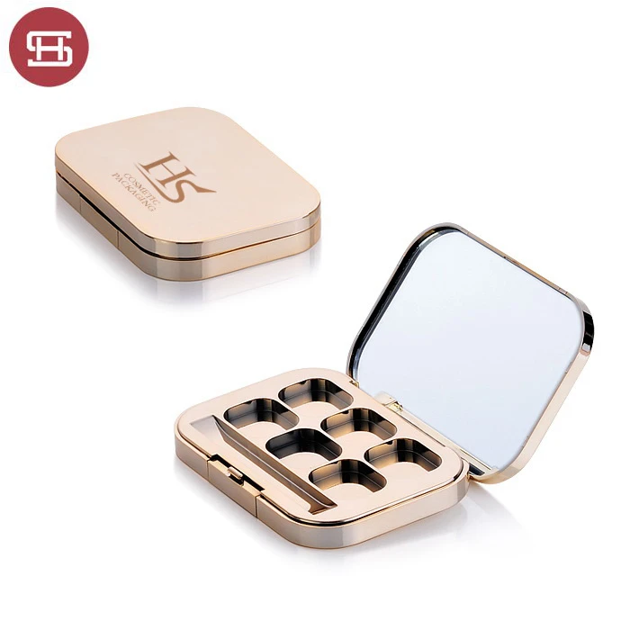 Новые продукты, Лидер продаж, косметическая жидкость для макияжа, черная прозрачная пустая, оптовая продажа, 6 теней для век, контейнер с зеркалом