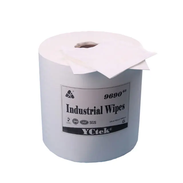 Spunlace Breathable Plain White Cellulose And Polyester Nonwoven Fabric Industry Wiper