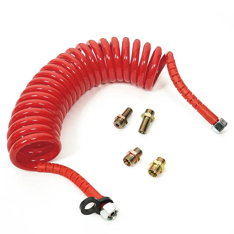 Sanye SY-4024 High quality PA12 12*9mm Spring Spiral Recoil Flexible Duct Pipe with M22*1.5 Connecter
