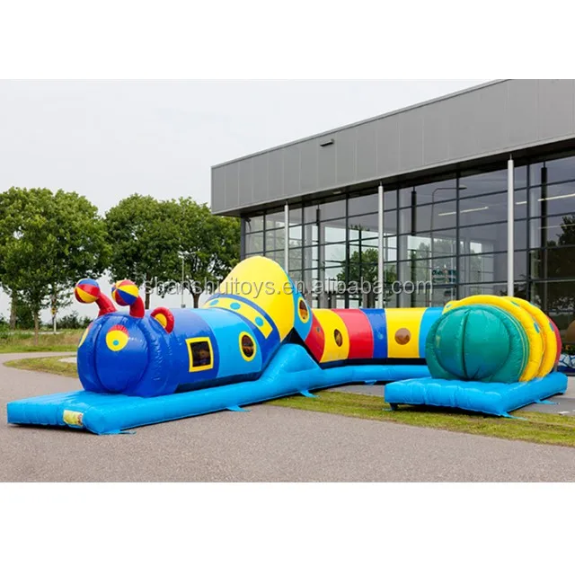 outdoor obstacle course inflatable tunnel playground sports games inflatable worm crawl tunnel for kids on sale