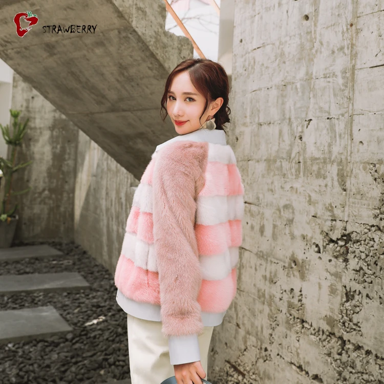 Лидер продаж OEM услуги реального норки Мех животных пальто Модные женские Большие размеры Одежда