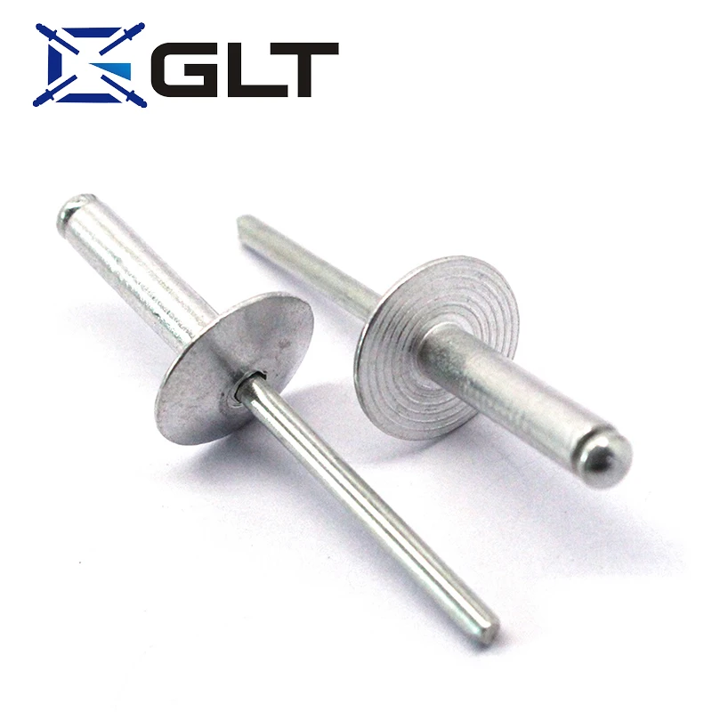 Large Flange Aluminum Blind Rivet Self-Plugging Open End Decorating Fastener Nails Pop Rivets Core Pulling Rivets