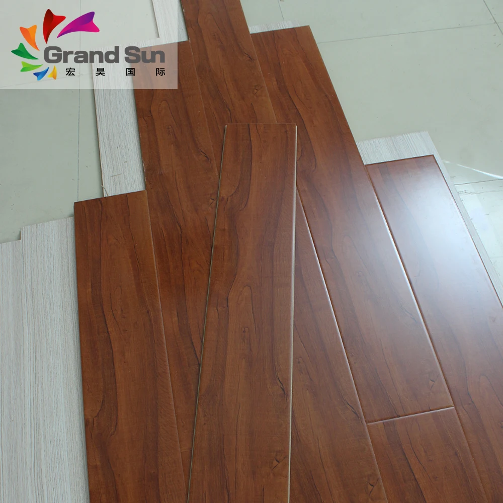 High gloss oak engineered brown laminate wood floor 12mm class 31 ac3