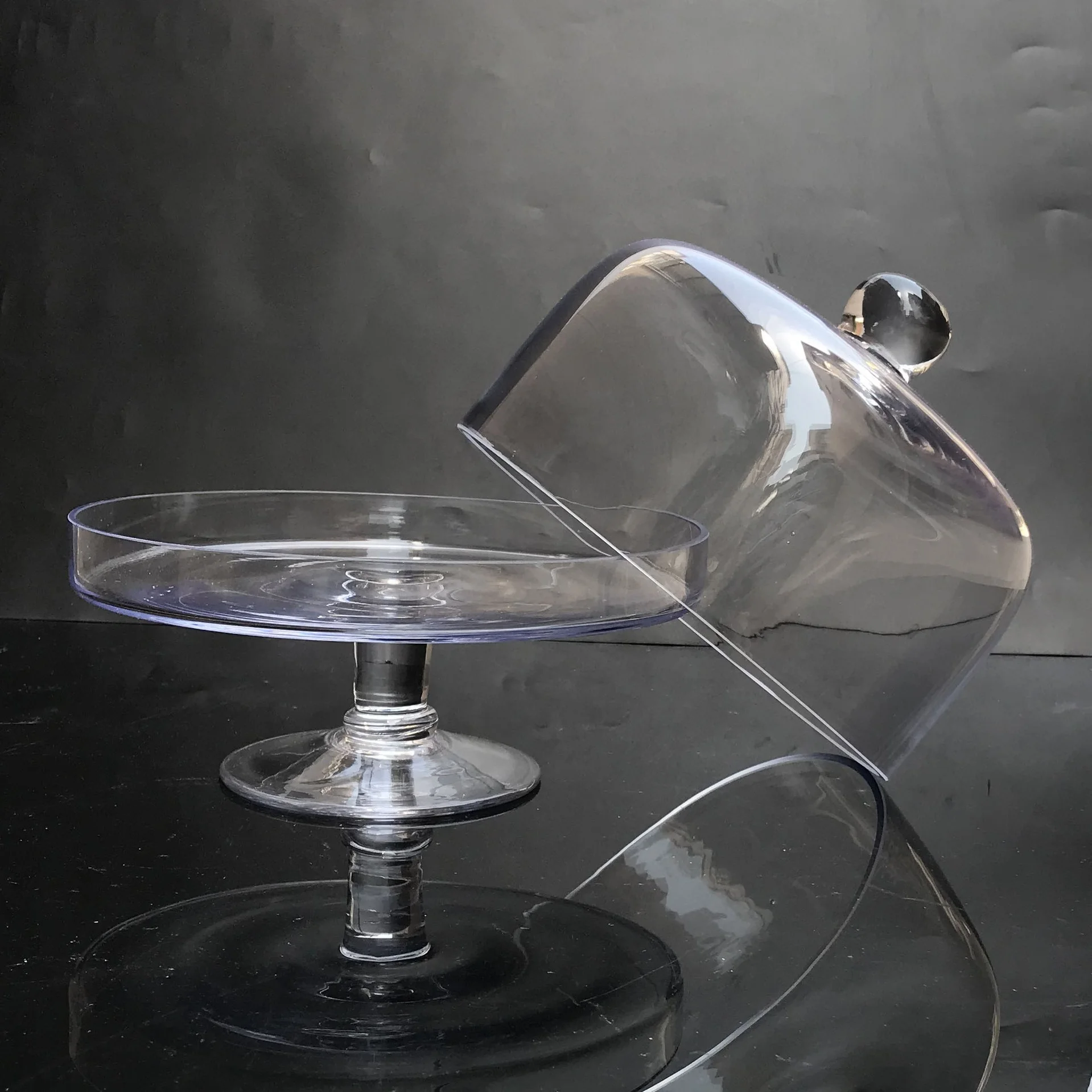 
handmade larger big size Clear Crystal Glass cake cover set for wedding cake stand with domed cover lid 