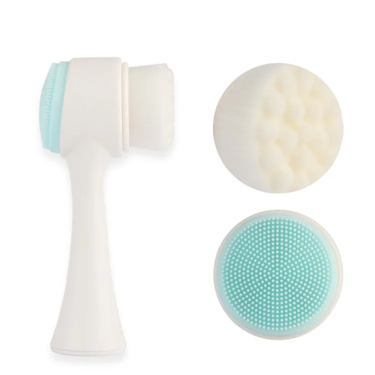
Cheap Double Side Portable 3D Face Cleaning Vibration Massage Silicone Facial Cleansing Brush 