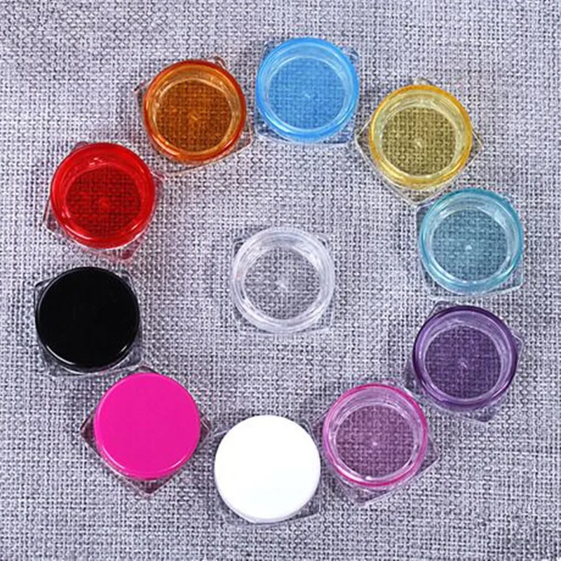 
5ml PET plastic mini jar square bottom cosmetic eye cream lipbalm jar 