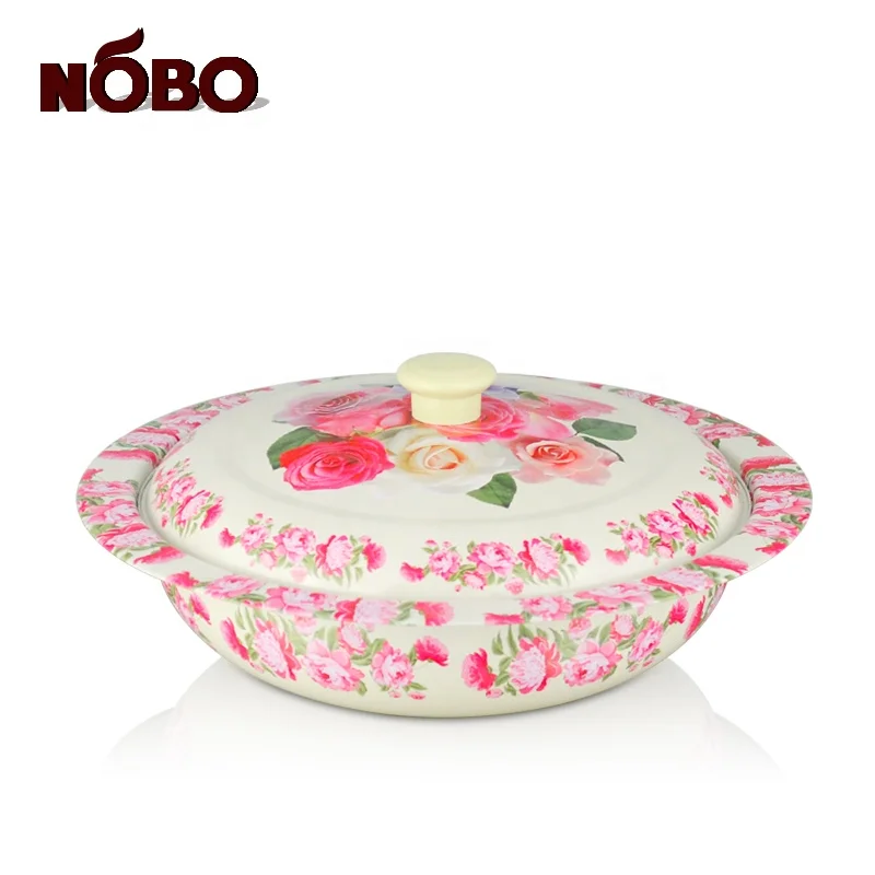 NOBO Custom China melamine print cast Iron tableware Indian copper dish serving dishes with lids