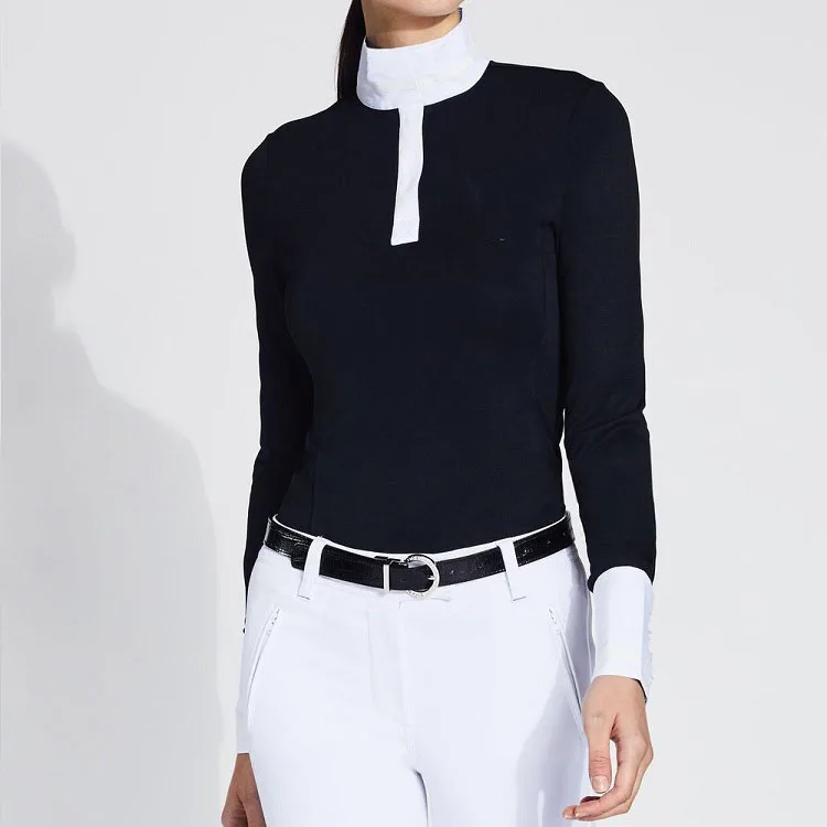 custom zipped placket moisture wicking equestrian shirts
