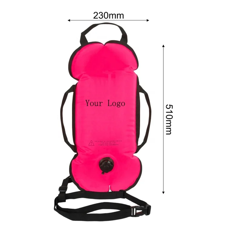 Swim Buoy Bag Mini safety buoy Ultralight Bubble Tow Float and Dry Bag for Open Water Swimming
