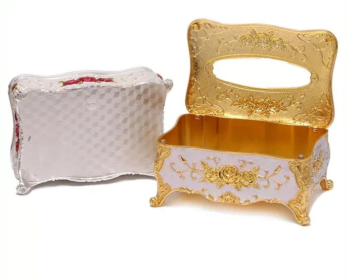 China made home living used napkin holder metal decorate tissue box