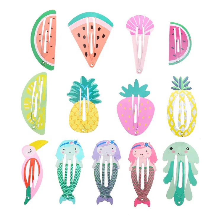 Girls Cartoon Printing  Hair Clips BB Clips  Snap Hairpins