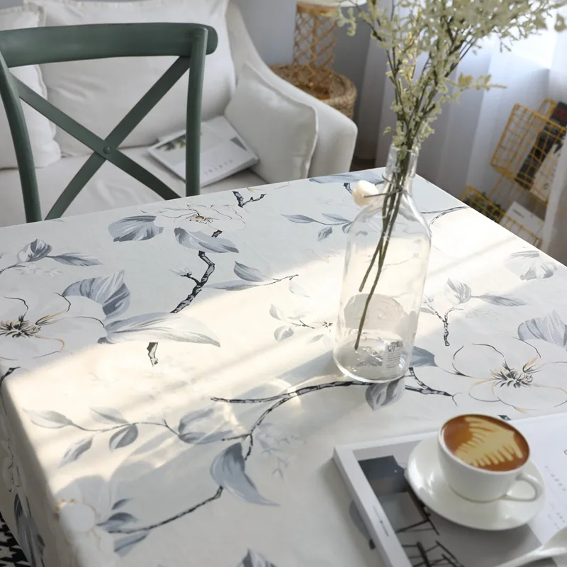 
Special Designs Beautiful Type County Side Elegant Rectangle Dinning Canvas Tablecloth For Home 