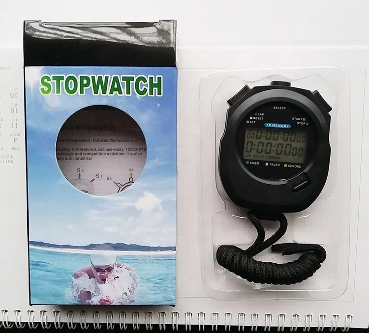 OEM Professional 10 Lap memory Stopwatch,1/100th Second Daily Rainproof Digital Timer clock for Sports Match Coach