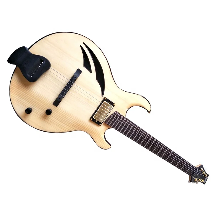 
 Сделанная на заказ акустическая электрическая гитара Jz из красного дерева ручной работы с двумя F-отверстиями  